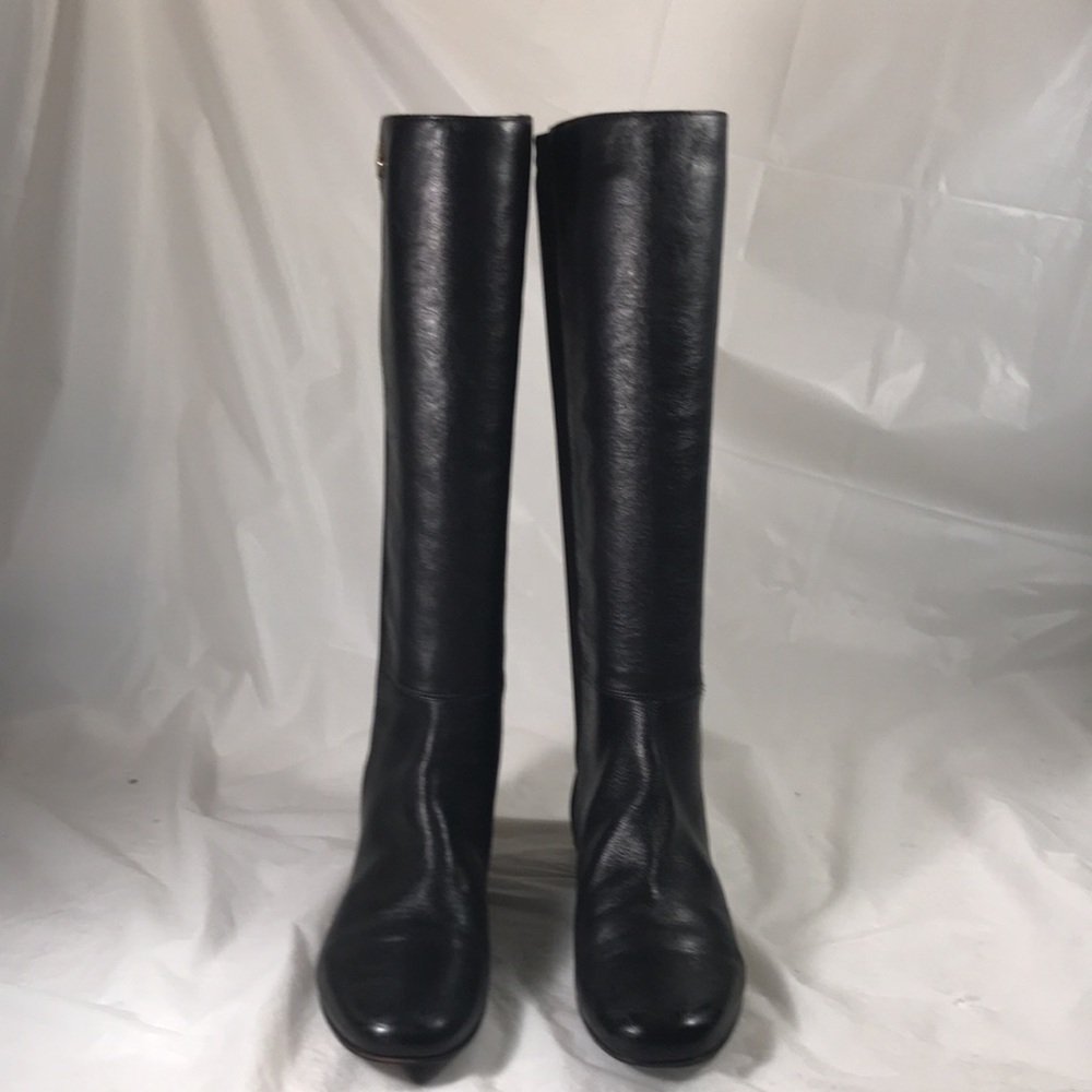 Kate Spade Olivia Women’s Black Italian Leather Riding Equestrian Pull On Boots - Picture 4 of 11